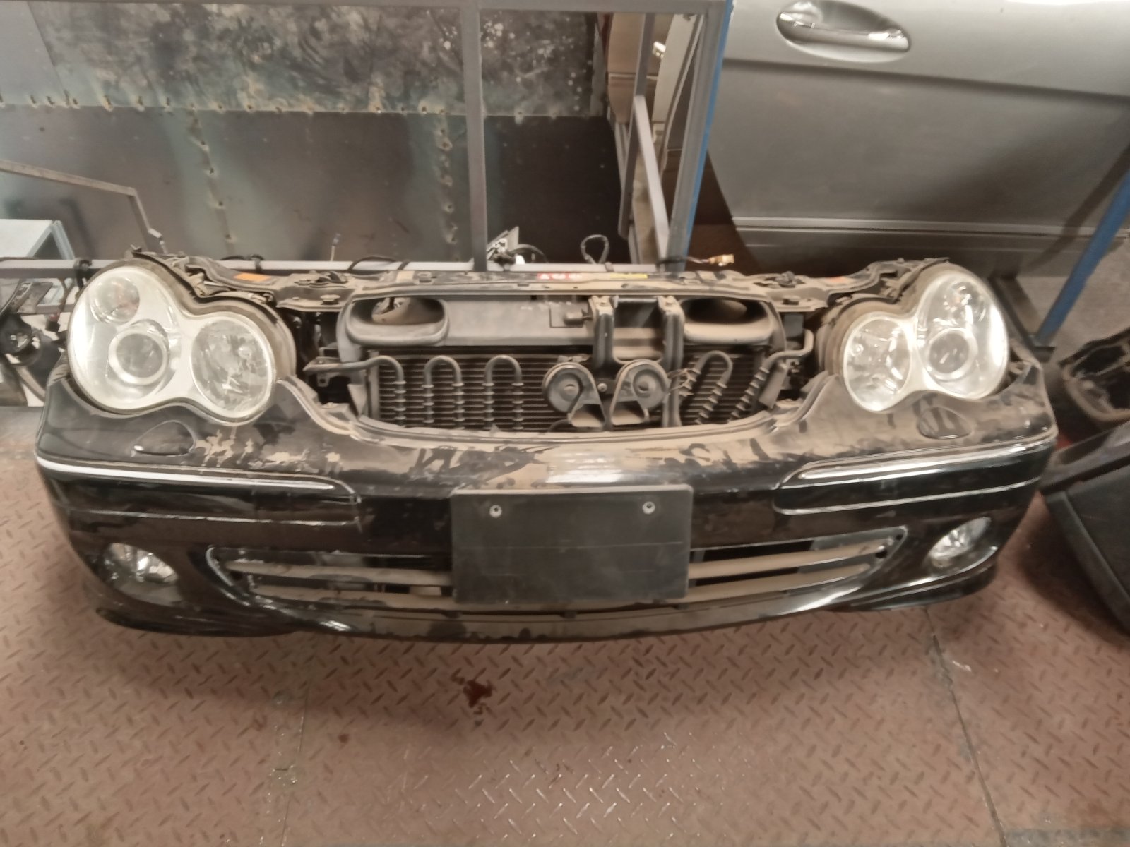 Mercedes-Benz W203 C-Class Front Bumper Assembly with Headlights and Grille