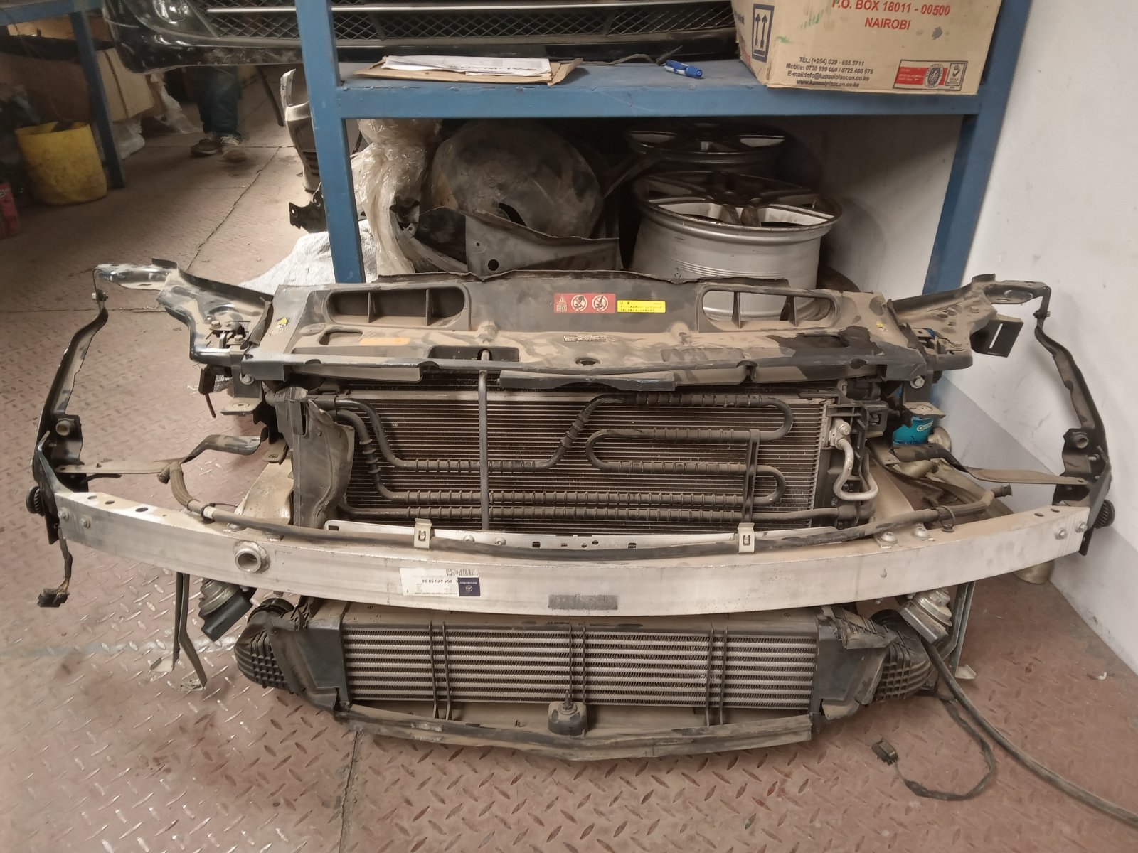 Mercedes-Benz C-Class W204 Front Radiator Support Assembly with Condenser and Impact Bar