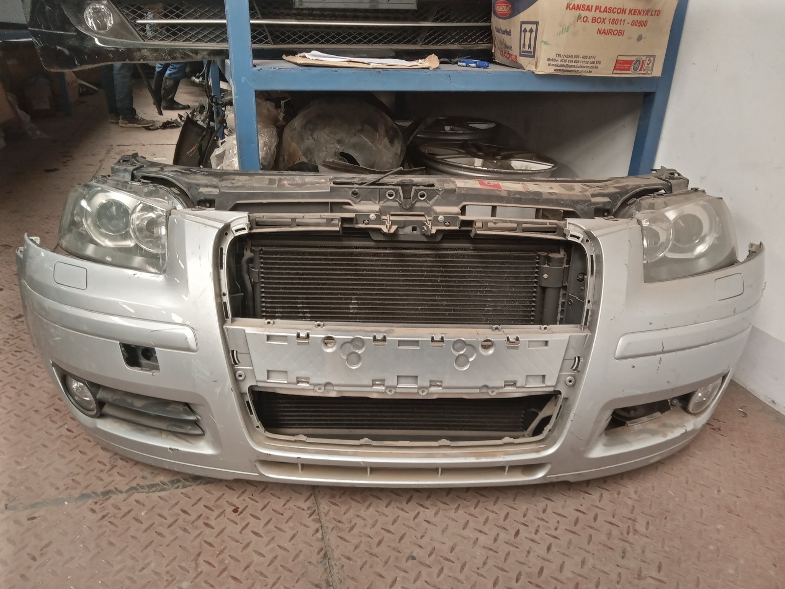 Audi A3 8P Front Bumper Assembly with Headlights and Radiator Support