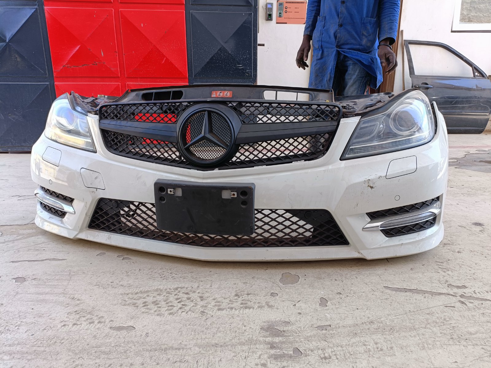 Mercedes-Benz C-class Front Bumper Assembly With Grille And Headlights