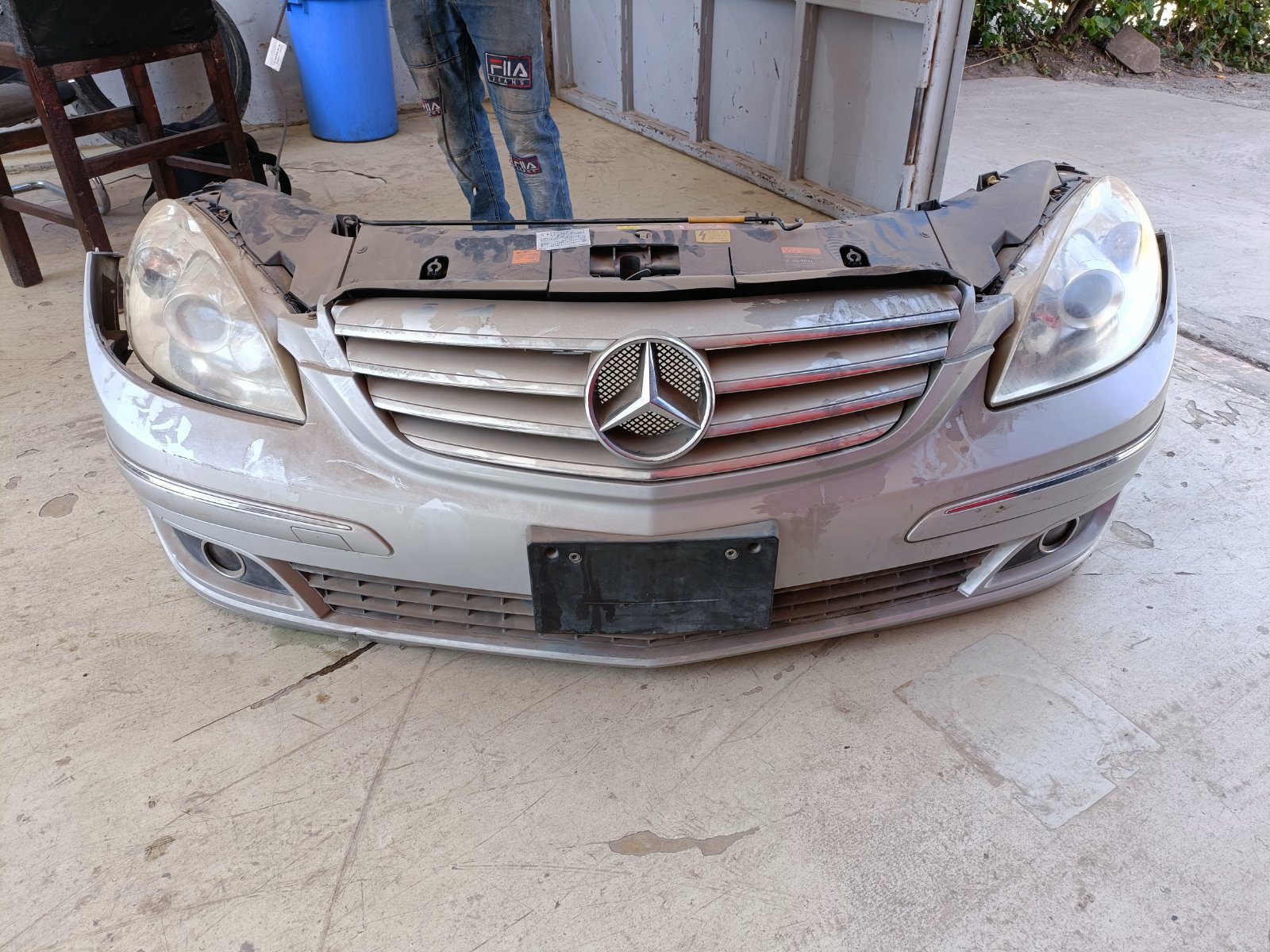 Mercedes Benz Complete Front Bumper Assembly with Headlights and Grille